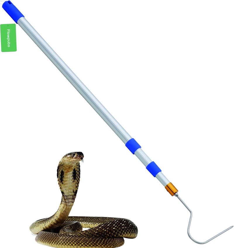Flowpubs 36"-83" Telescoping Snake Hook - Professional Outdoor/Home Reptile Tool, Aircraft-Grade Aluminum Pole & Stainless Steel Hook, Holds 50lbs - Image 1